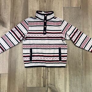 Cruel Girl Patterned Pullover with Red and Black Accents